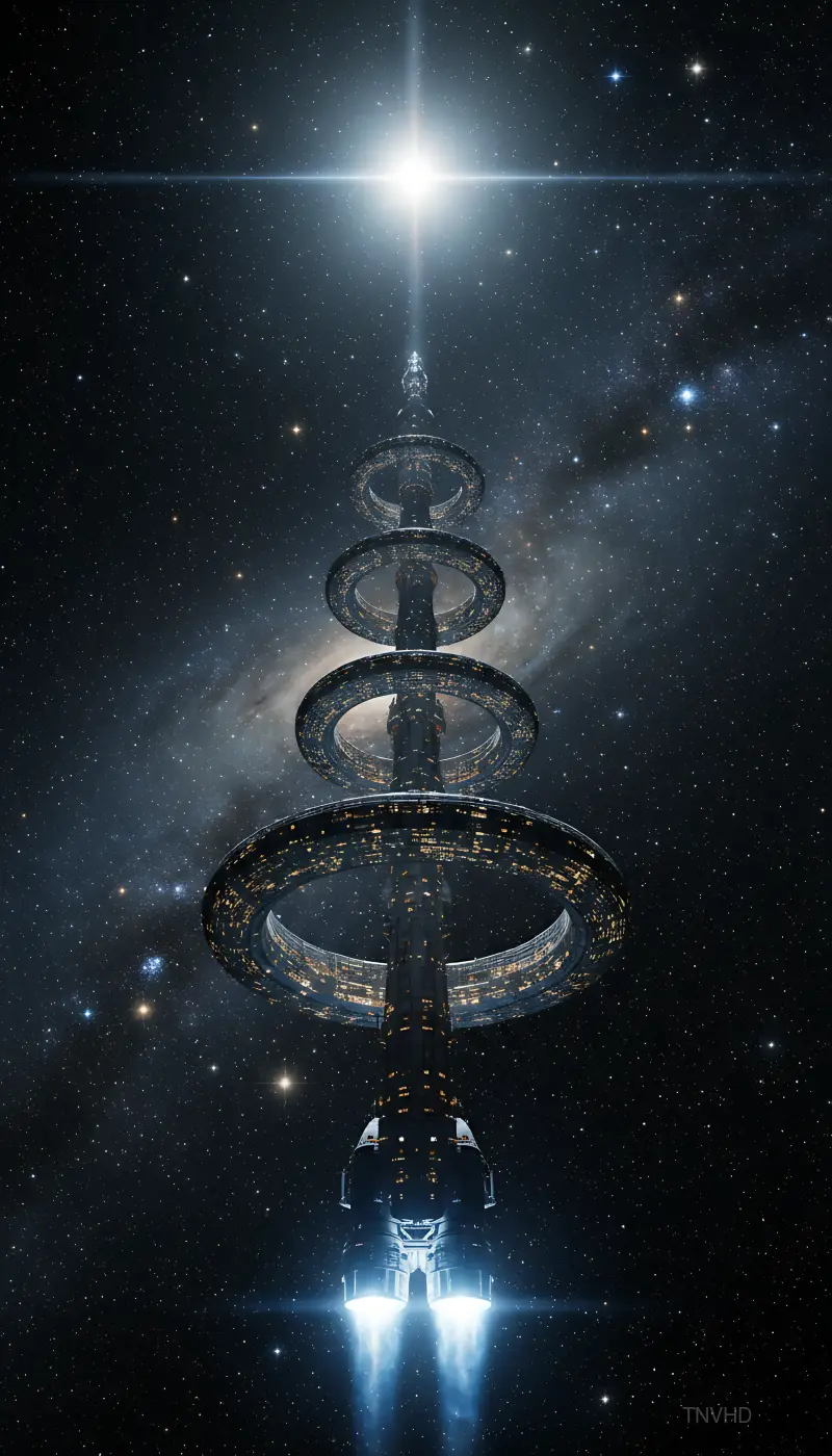 AI: A generation ship — a city-sized spacecraft —
traveling between the stars,
verti...