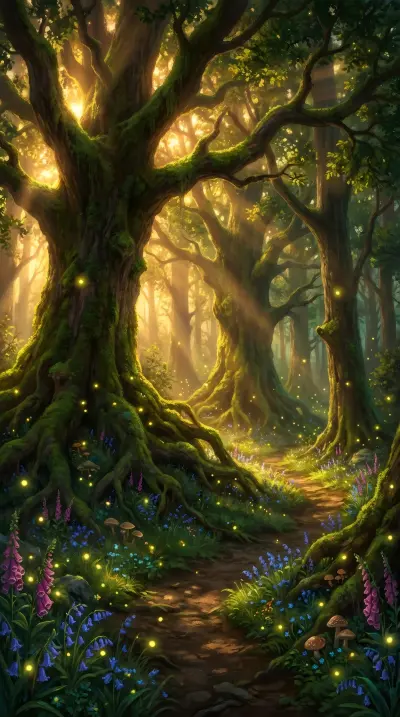 Ancient Forest at Golden Hour