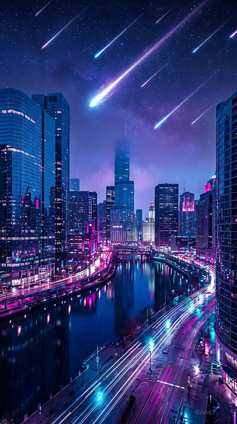 Cityscape Meteor Shower Vista
