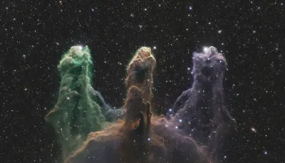 AI: The Eagle Nebula's Pillars of Creation 
in breathtaking photorealistic detail....