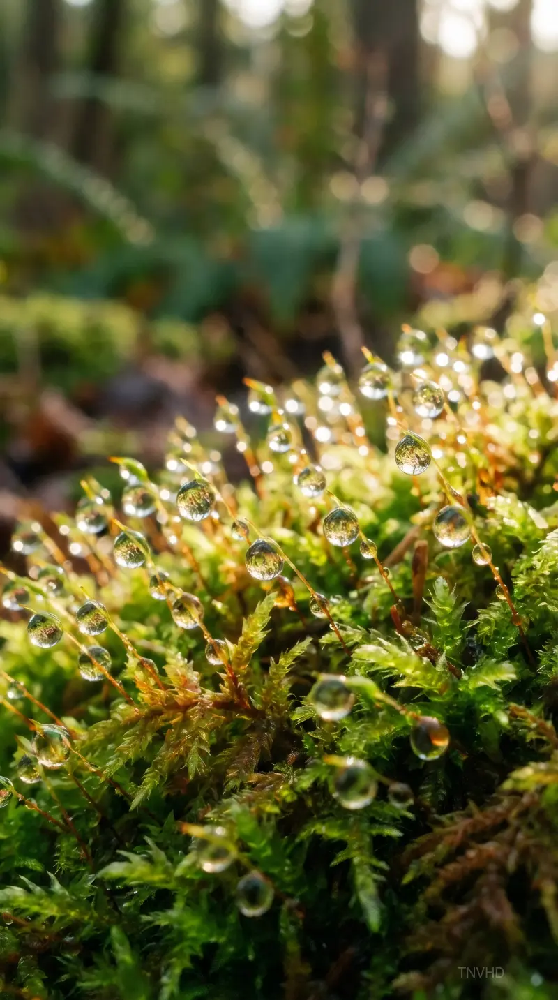 Macro World: Dew on Moss
