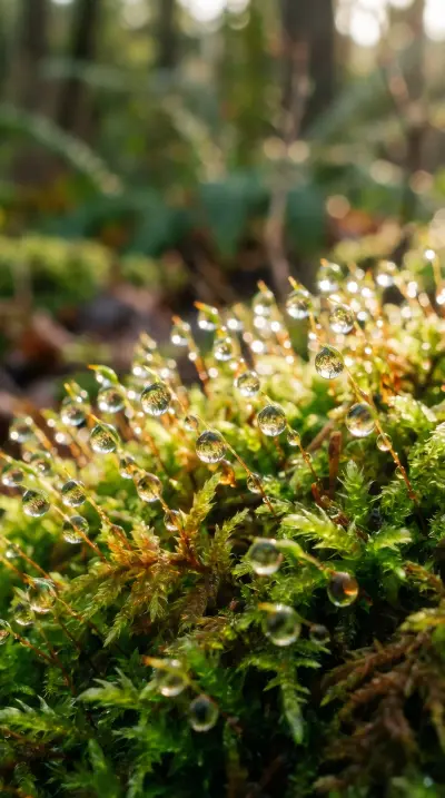 Macro World: Dew on Moss