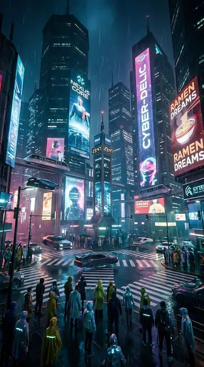 Cyberpunk Cityscape at Night