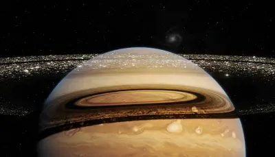 AI: An breathtaking close-up view of Saturn and its iconic ring system
from just 50...