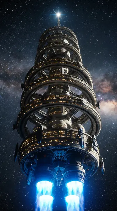 AI: A generation ship — a city-sized spacecraft —
traveling between the stars,
verti...