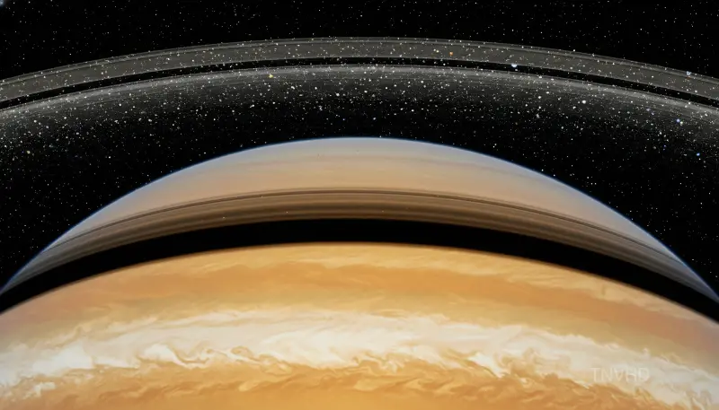 AI: An breathtaking close-up view of Saturn and its iconic ring system
from just 50...