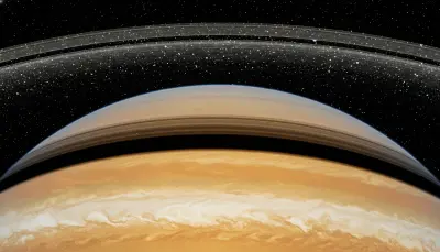 AI: An breathtaking close-up view of Saturn and its iconic ring system
from just 50...