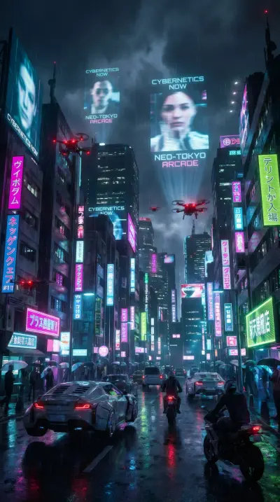Cyberpunk City Neon Nightscape