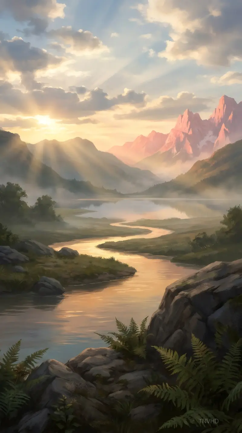 Valley Sunset in Ethereal Light