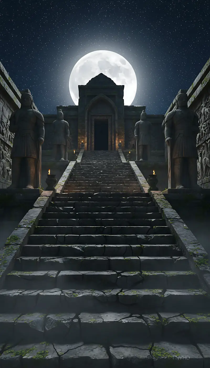 Temple Steps Under Stars