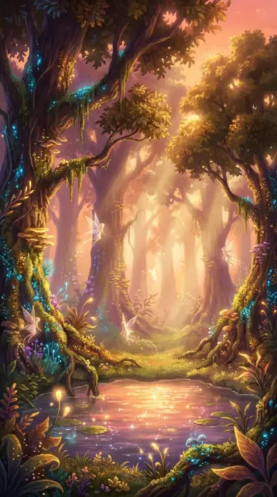 Enchanted Forest at Golden Hour