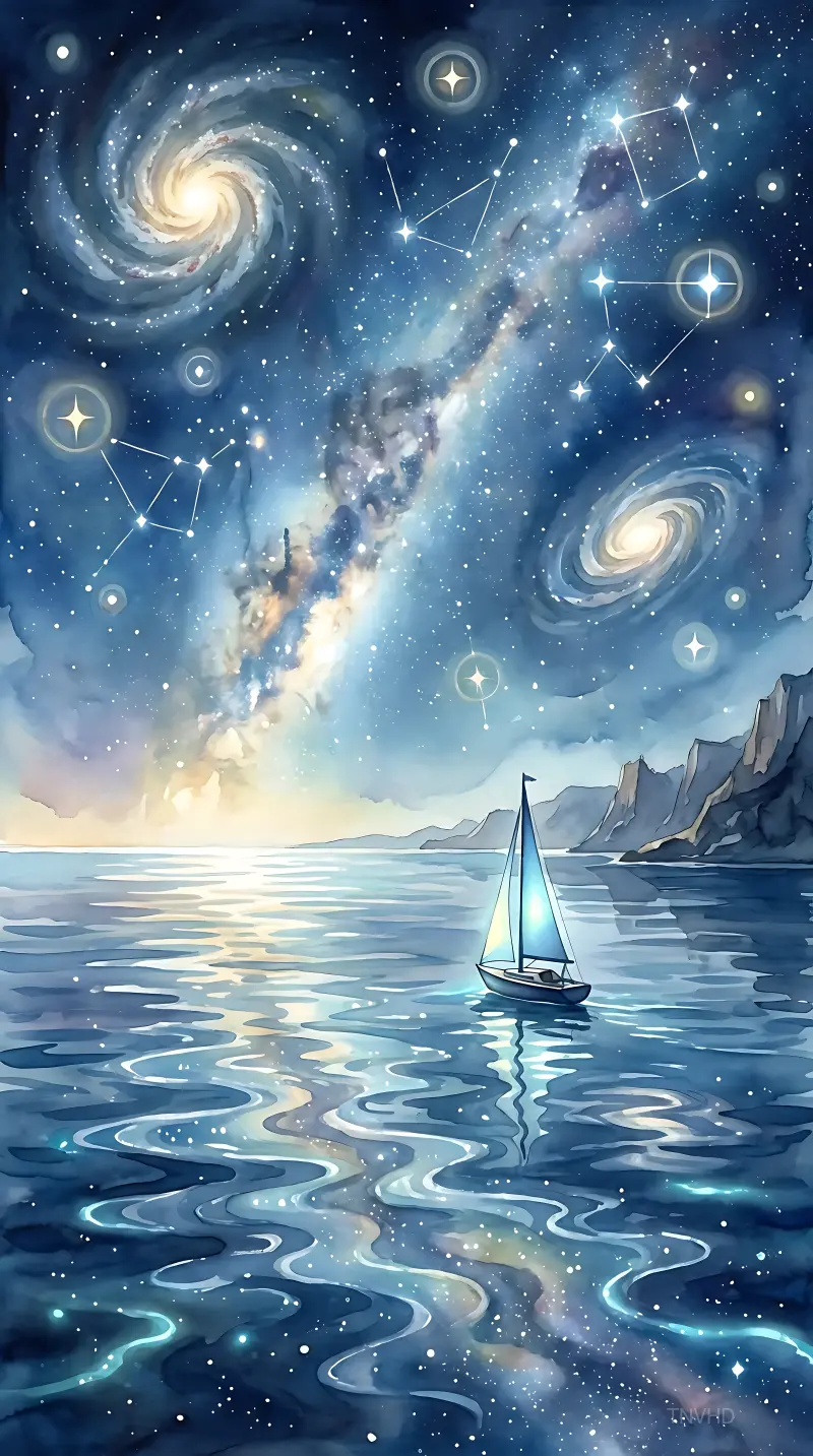 Galaxy Bridge Over Sea