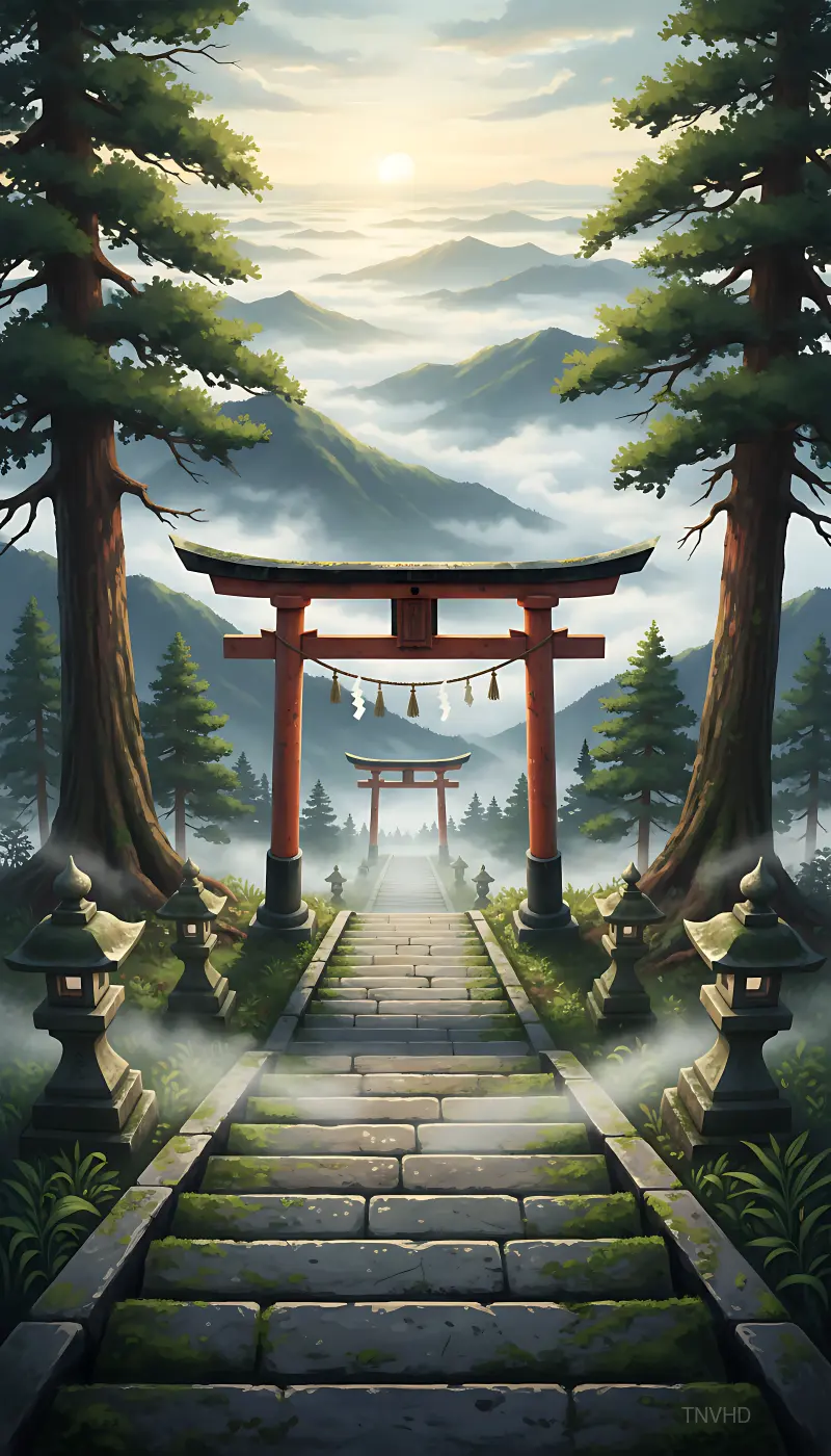 Misty Mountain Shrine Dawn