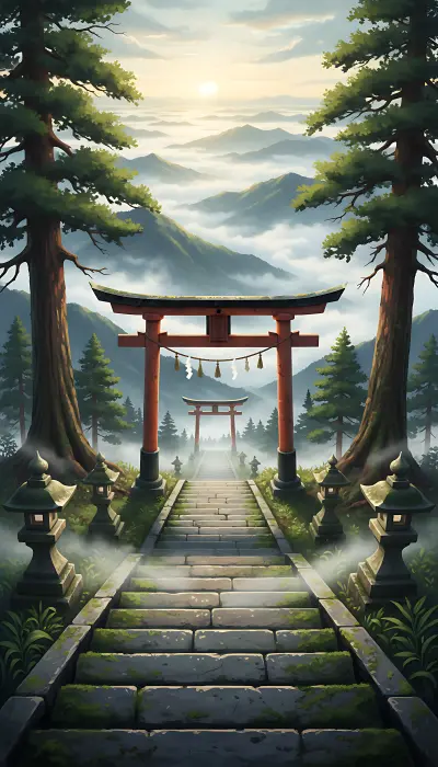 Misty Mountain Shrine Dawn