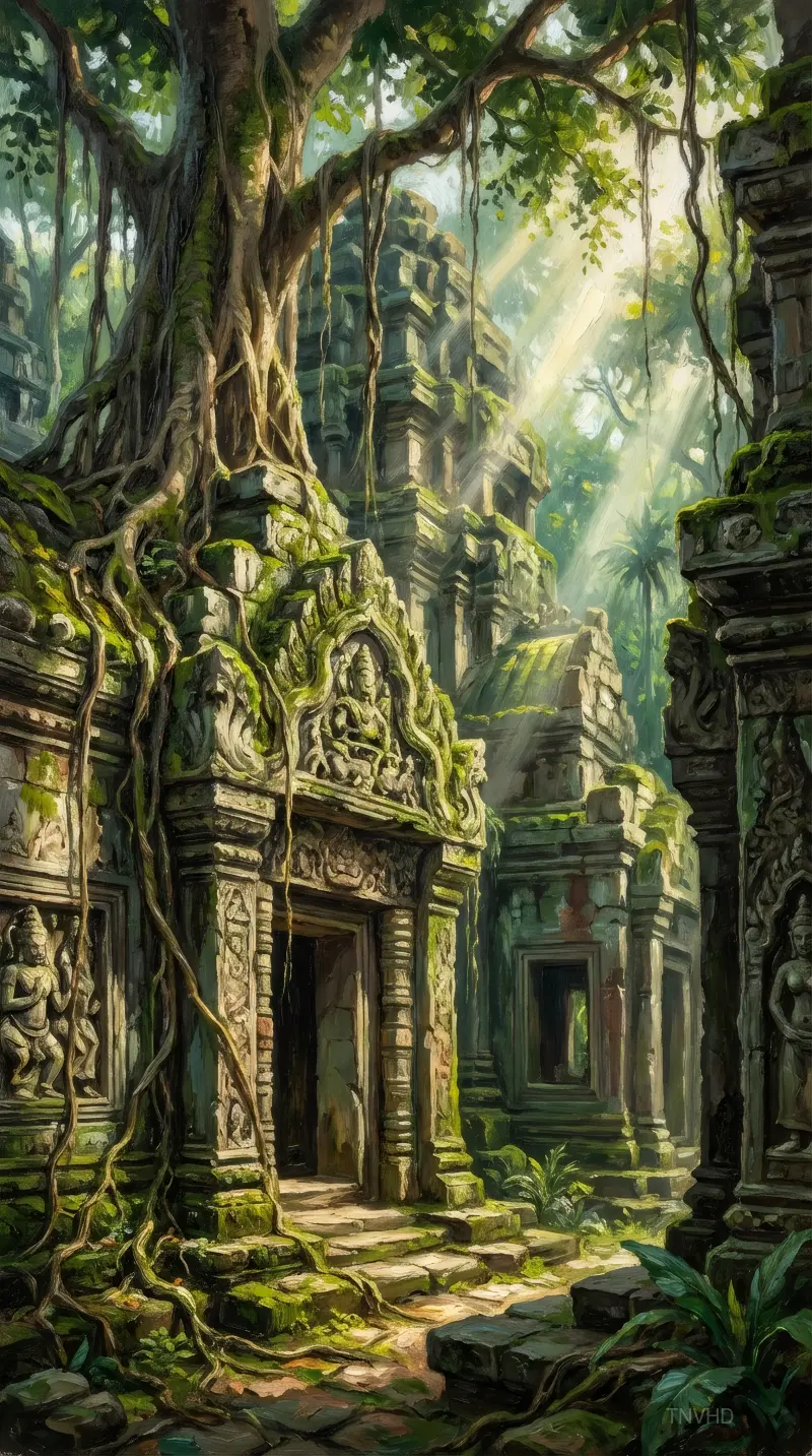 Ancient Temple Ruins in Jungle